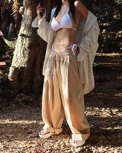 Linen Cargo Balloon Wide Pants