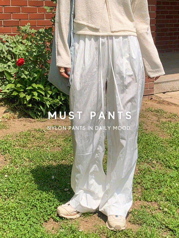 Must-have summer nylon wide training pants pants travel look/resort look/airport look/vacation look/drenched show/festival 长裤