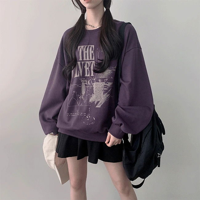 Babel Overfit Color Block Printing Sweatshirt