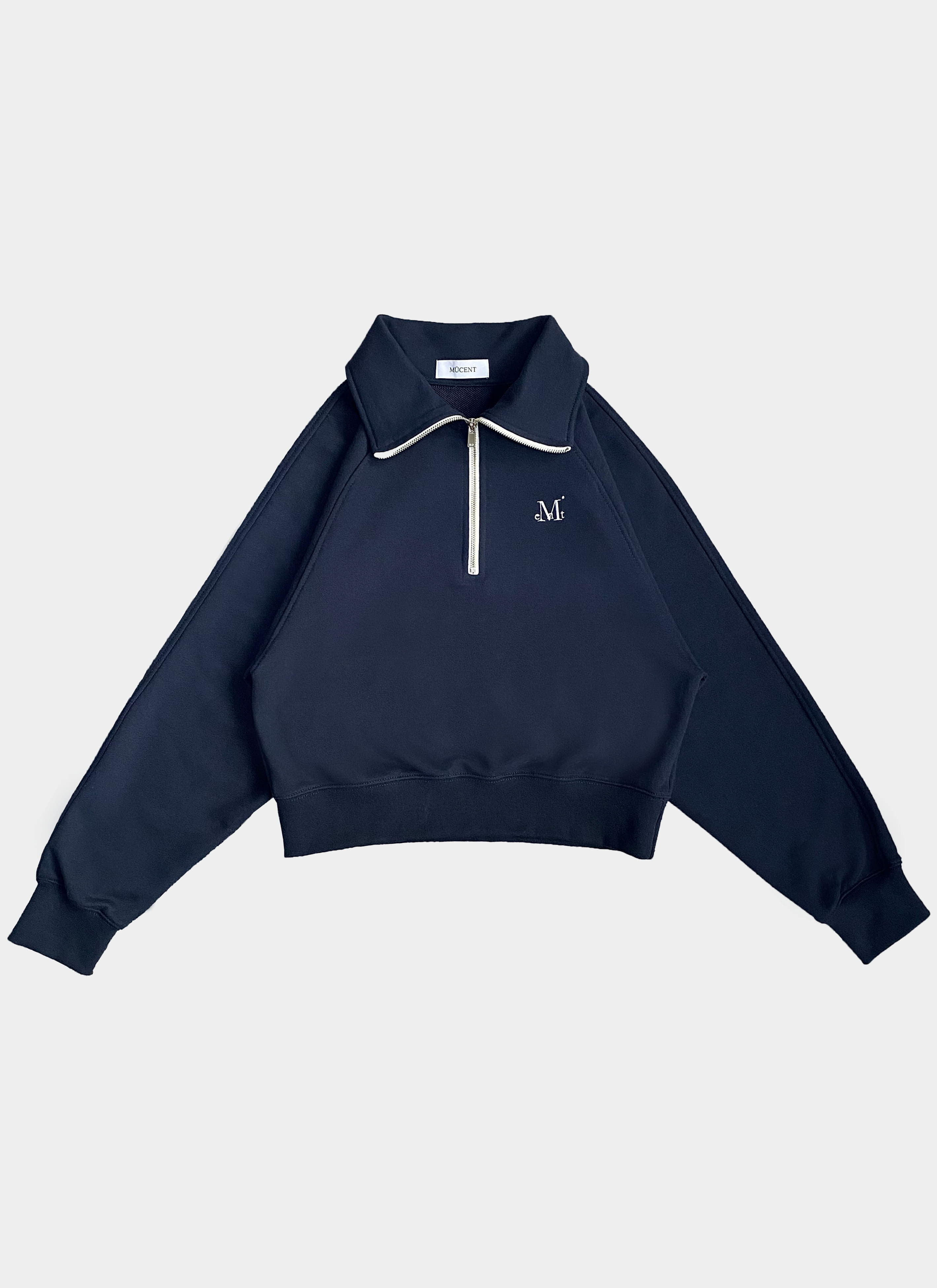 MUCENT SIGNATURE HALF ZIP-UP NECK Sweatshirt DEEP NAVY MUCENT Signature Half Zip-UP Neck Sweatshirt Deep Navy (Women) 长袖上衣