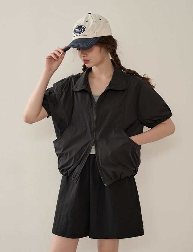 Coolin Puff Rustle Short Sleeve Zip-up 82359 拉鍊外套