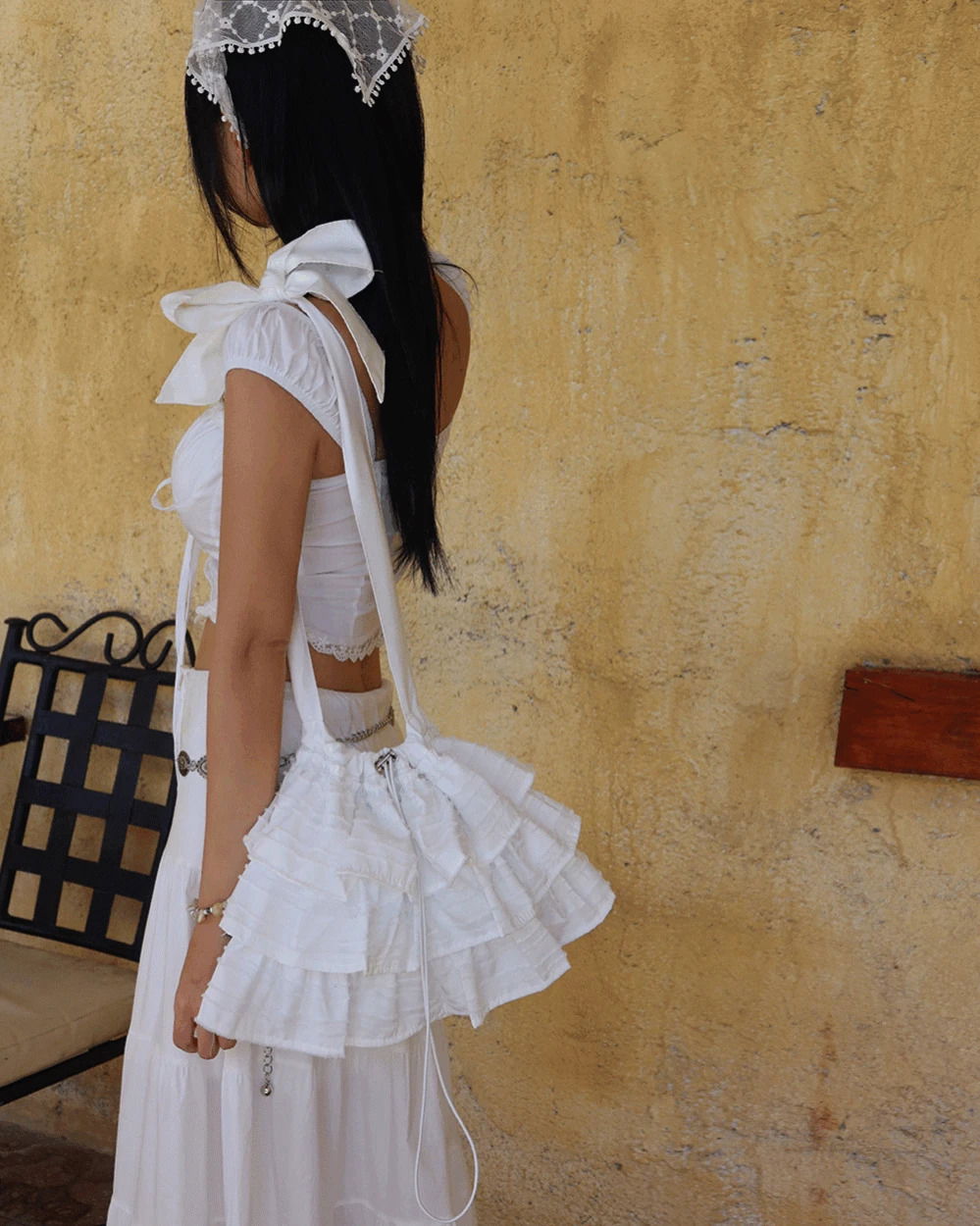 Frill Cancan Ribbon Shoulder Bag