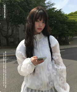 바리 플라워 시스루 스트링 바람막이 자켓 (2color)