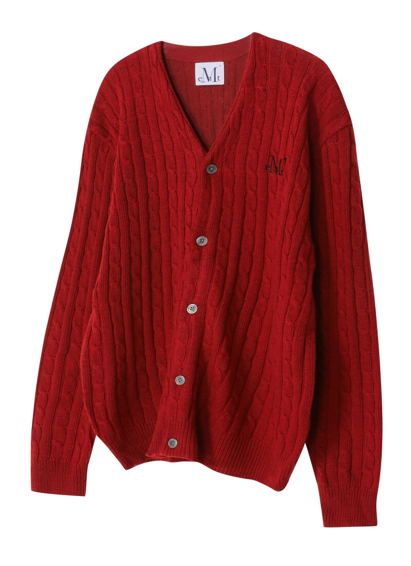 HELMSLEY V-NECK CABLE KNIT CARDIGAN UNISEX Helmsley V- V-Neck Cable Knitwear Cardigan Unisex (4 Colors) 开襟衫