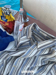 como over shirt (stripe blue)