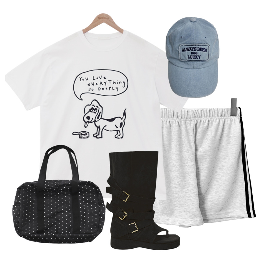 ShortPants,ShortSleeve,boots 코디