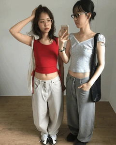 Hooded Pigment Cotton Pants *Khaki Gray S Size Same-Day Shipping Available