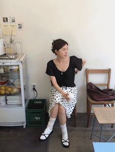 Polka Dot Midi Skirt