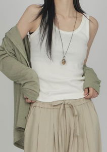 Ribbed U-Neck Sleeveless SL010