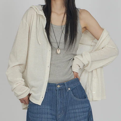 Linen Hoodie Cardigan CA003 开襟衫