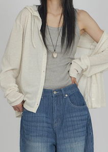 Linen Hoodie Cardigan CA003