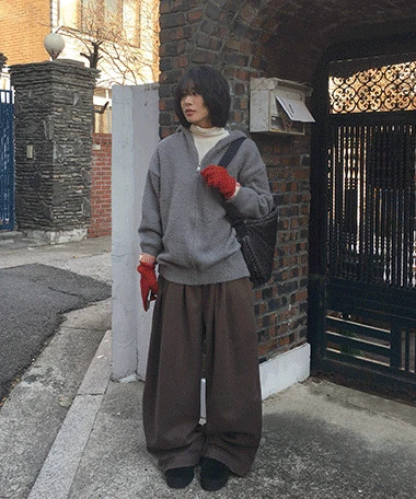 Magical Velour Pintuck Wide Banding Pants 長褲