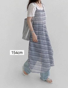 Checked see-through bustier wrap Dress