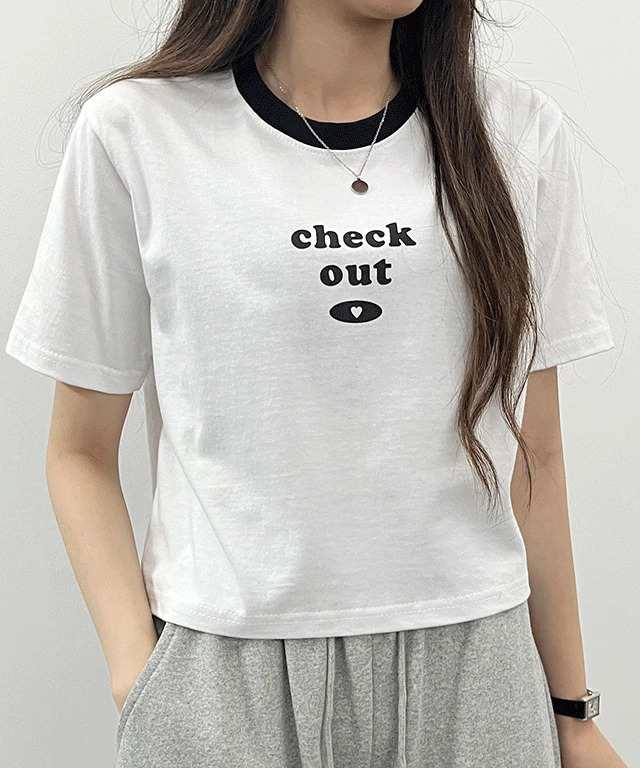 Check Out Short Sleeve Crop Tee