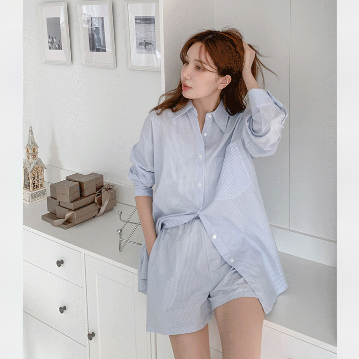 Mercy Striped Relaxed Fit One Pocket Shirt 襯衫