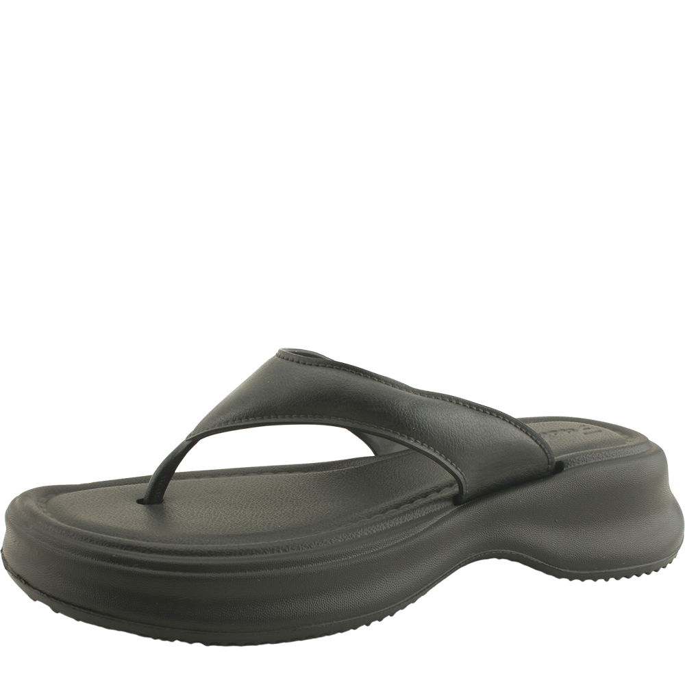 Lightweight full-heel soft flip-flop slippers 4cm black