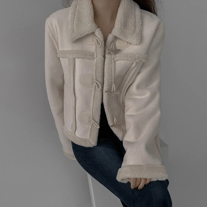 Pokiyang Wool 2 Crop Shearling Jacket 大衣