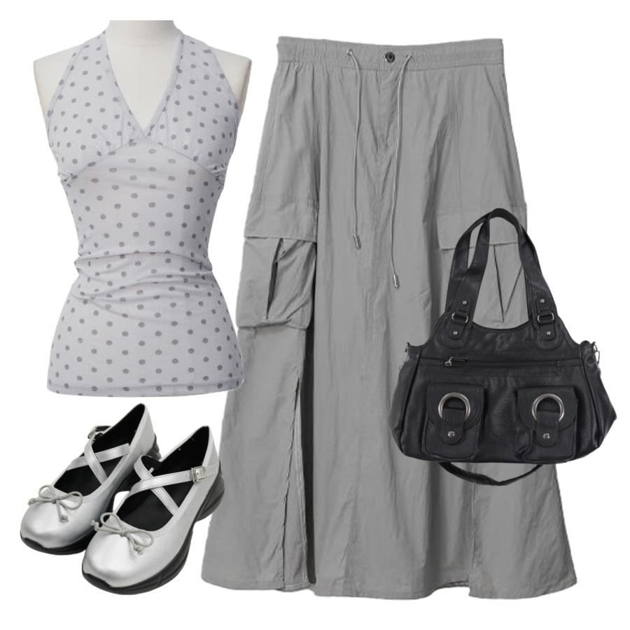 skirt,sleeveless,flats 코디