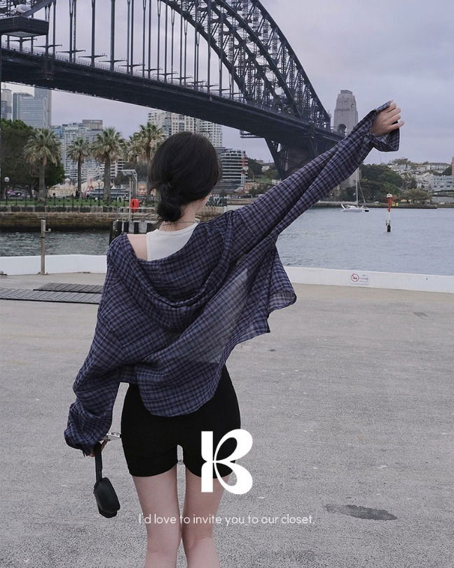 Izni Summer Hooded Check Shirt