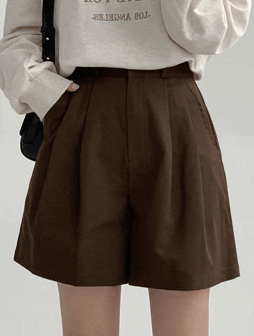 Pin tuck chino shorts - guest look recommendation / 4 colors / 3 sizes
