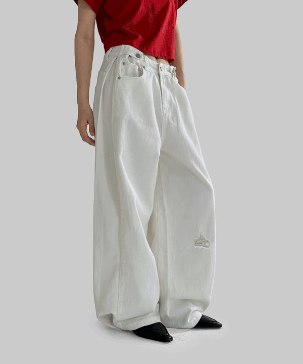 Wayra side tuck snap button wide pants 長褲