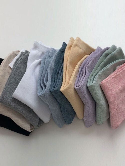 Rainbow plain socks -10color