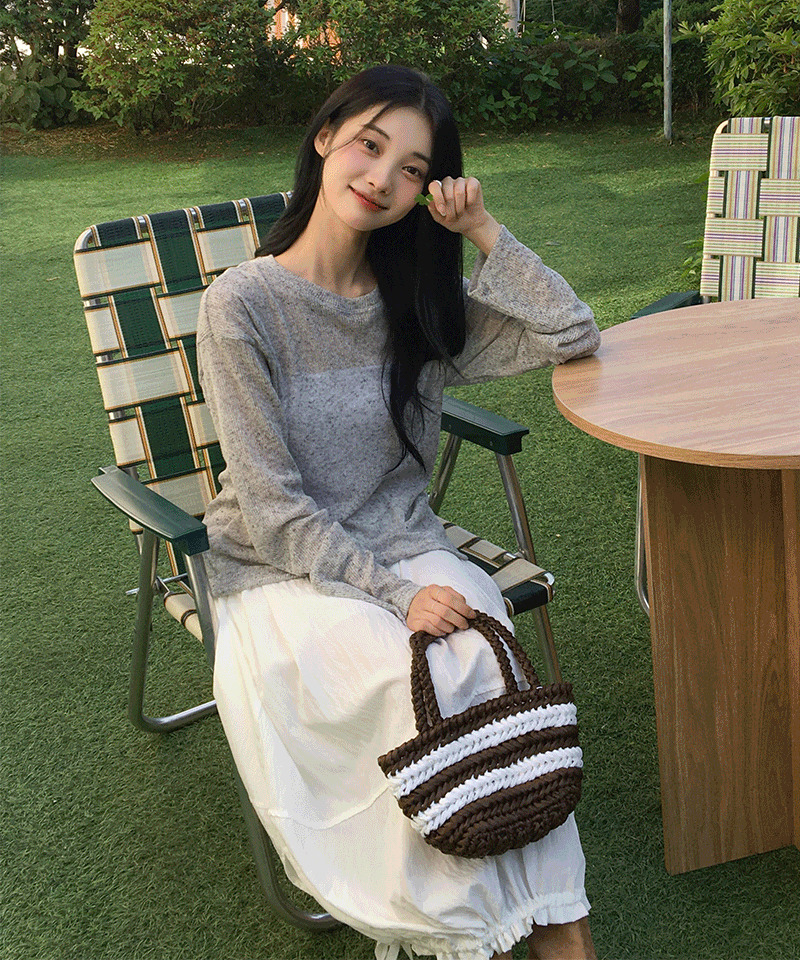 Salted Linen See-Through T-Shirt 長袖上衣