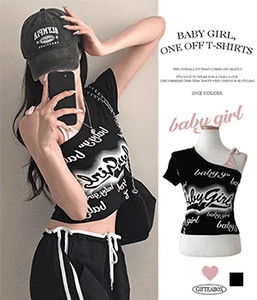 Babygirl Layered Crop Slim Off Shoulder T-Shirt