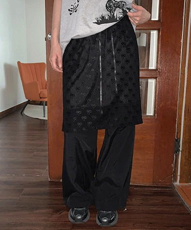 Logbook Ribbon Sheer Layered Midi Skirt