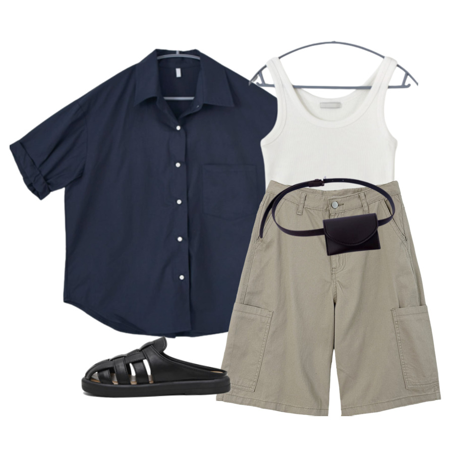 shirt,sleeveless,ShortPants 코디