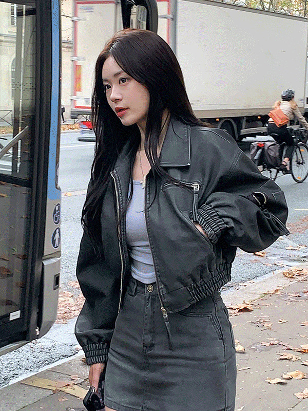 Vintage Logan Crop Leather Jacket 夾克