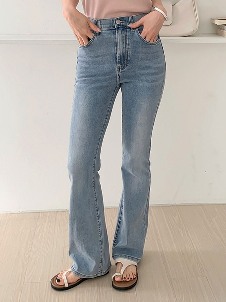 Dazler Banding Spandex Semi Flared Denim Pants Jeans 牛仔褲