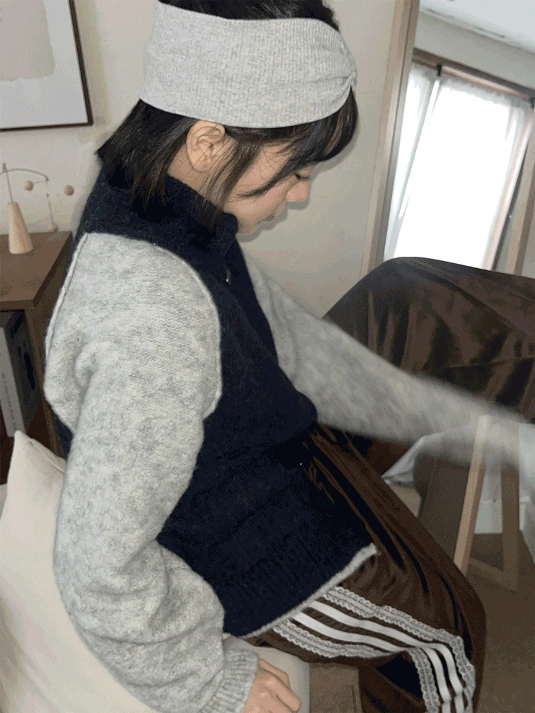 優雅配色羊毛外套