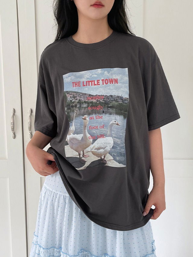 Big size 55-99 Doug's duck print overfit round Boxy short sleeve t-shirt 短袖上衣
