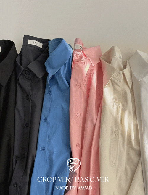 #AWABMADE:_Basic Cotton Shirt-2type/6color