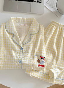 Darling Check Summer Short Sleeve Pajama Set