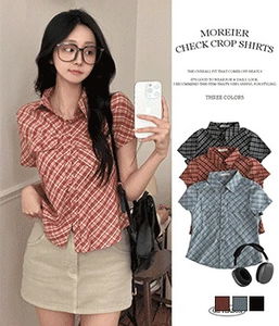 Moriarty Check Collar Short Sleeve Shirt Shirt