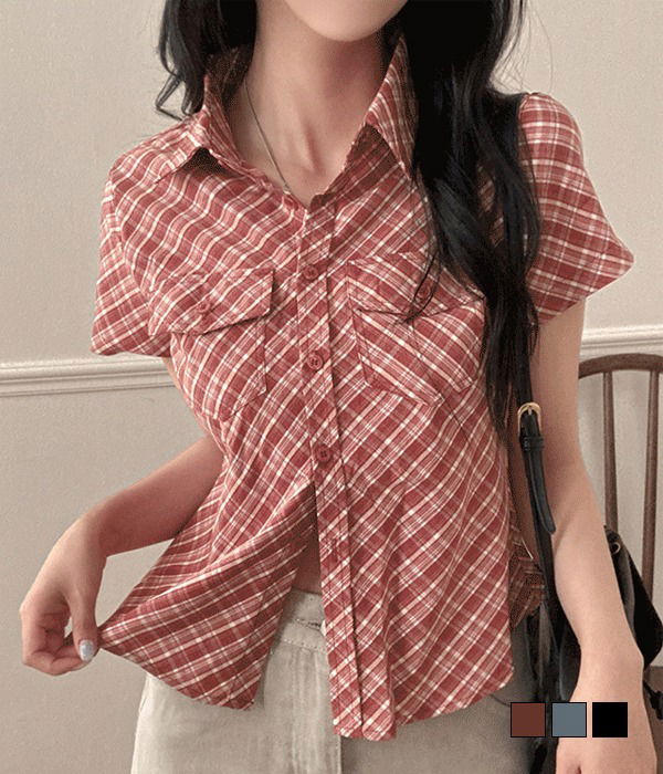 Moriarty Check Collar Short Sleeve Shirt Shirt