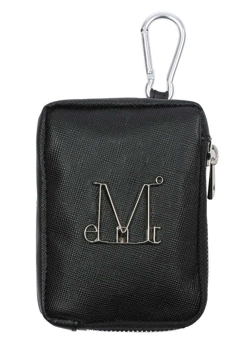 MAIN SYMBOL METAL LOGO COIN CASE UNISEX Main symbol metal logo saffiano coin case for men and women