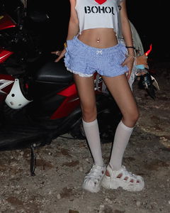 Check Cancan Frill Balloon Shorts