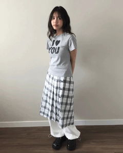 Rhonda Check Button Skirt *All colors available for same-day shipping