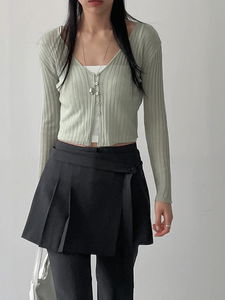 Oboe V-Neck See-Through Crop Cardigan