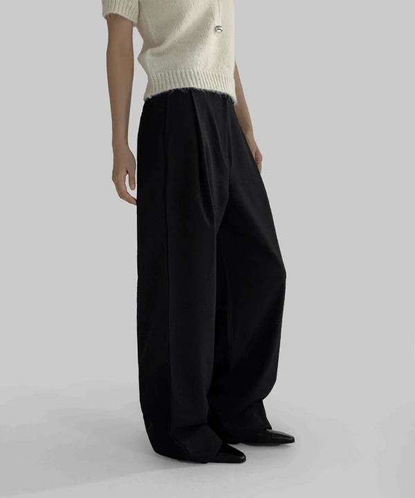 Seiro pin tuck wide slacks 長褲
