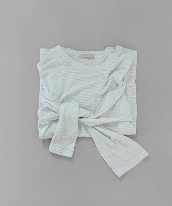 Taming stripe Loose-fit linen t-shirt 長袖上衣
