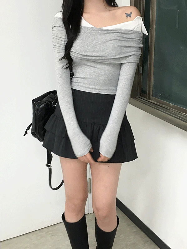 Eri Stripe Frill Skirt