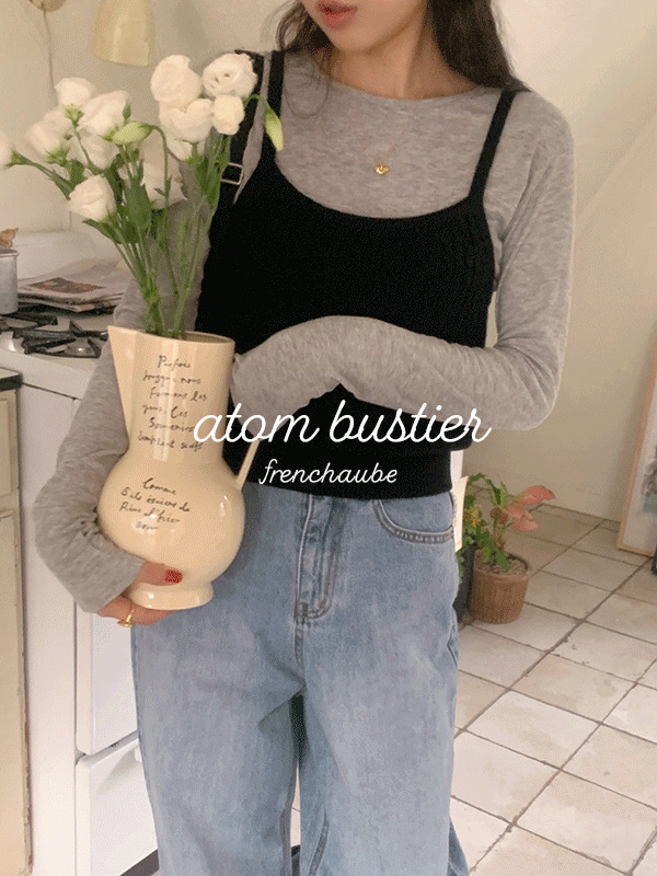 Atom Cashmere Wool Twisted Knitwear Bustier 無袖