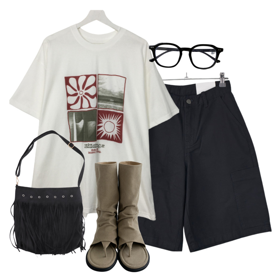 ShortPants,ShortSleeve,boots 코디