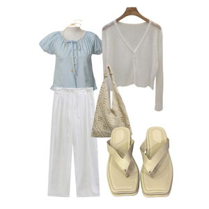 White,Summeroutfit,Styleyoursummer,Coolandcomfortable,Cafe 코디