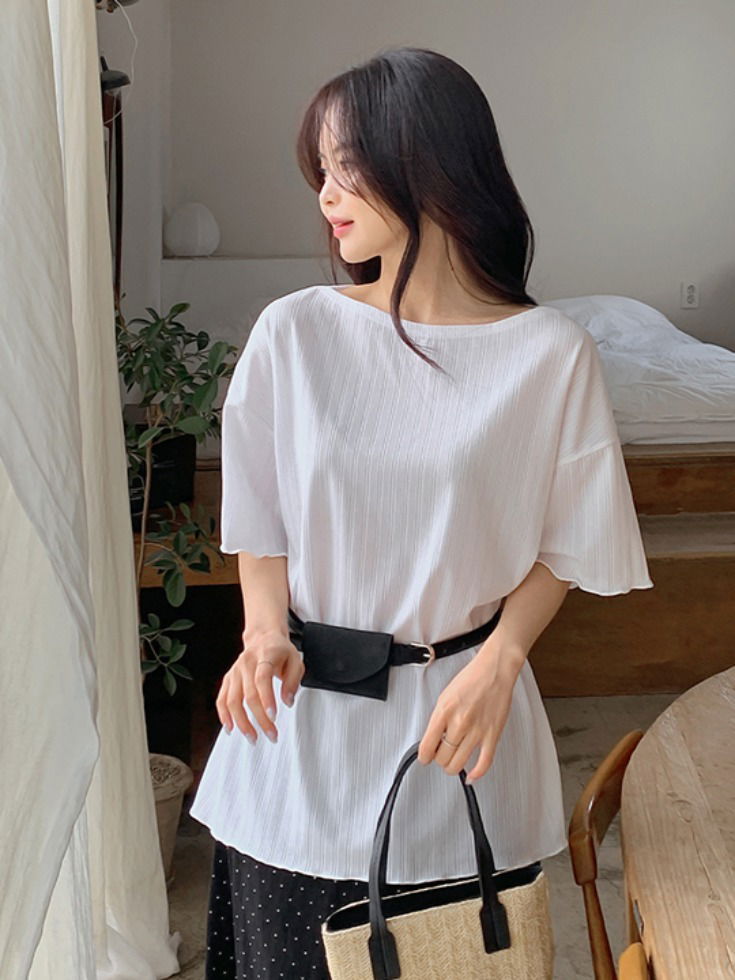 Nuerami see-through wave loose fit short Loose-fit t-shirt 短袖上衣