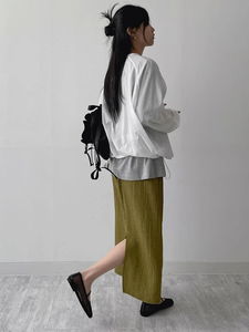 Tuba Ringkle Banding Long Skirt